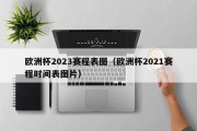 欧洲杯2023赛程表图（欧洲杯2021赛程时间表图片）