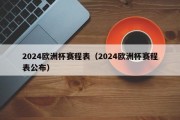 2024欧洲杯赛程表（2024欧洲杯赛程表公布）