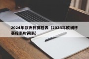 2024年欧洲杯赛程表（2024年欧洲杯赛程表时间表）